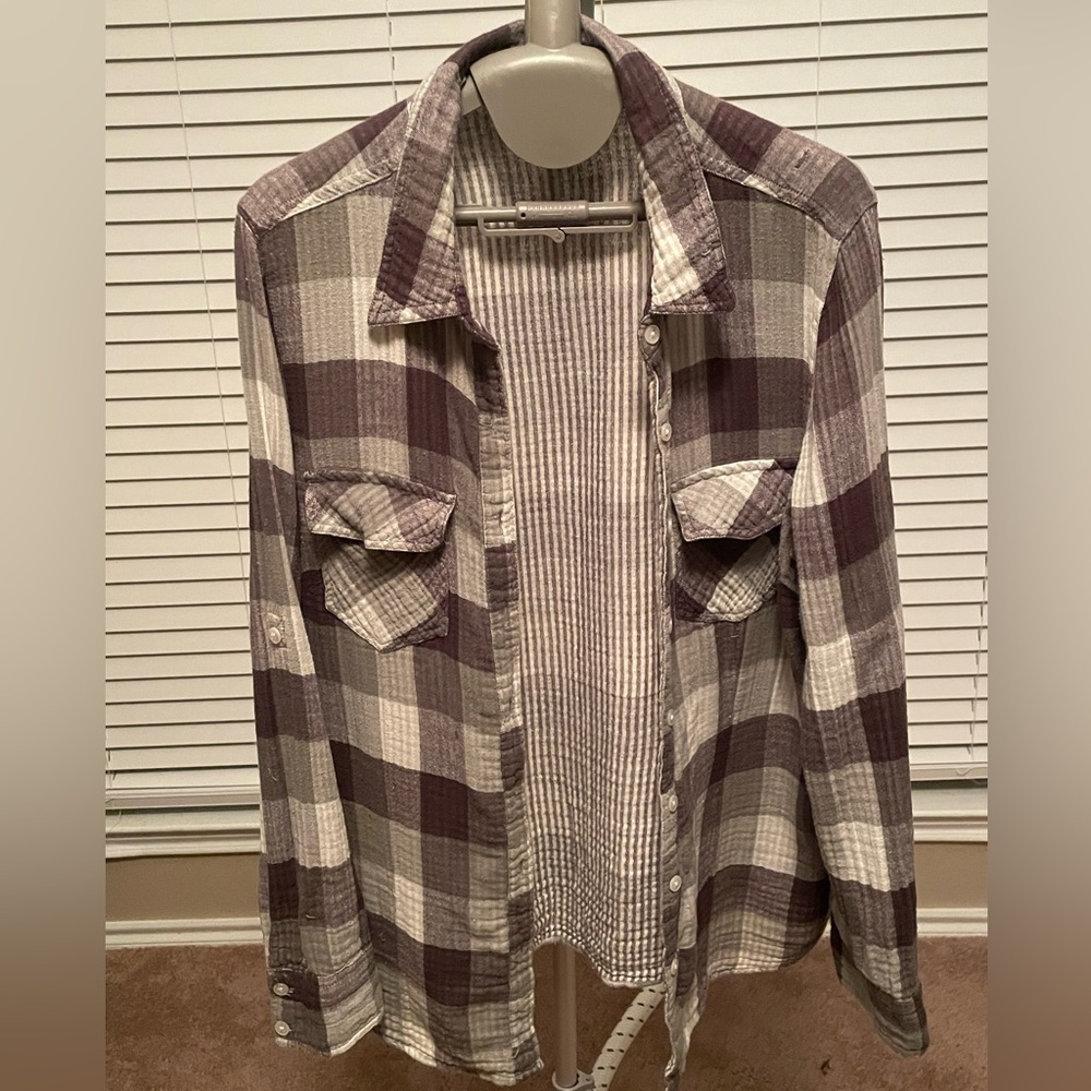 Grey Checkered Button Up - Picture 2 of 4